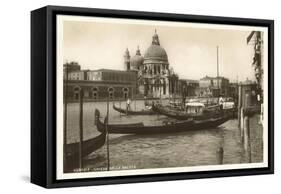 Gondolas and Salute Church, Venice, Italy-null-Framed Stretched Canvas