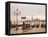 Gondolas and San Giorgio Maggiore, Venice, Veneto, Italy-Lee Frost-Framed Stretched Canvas