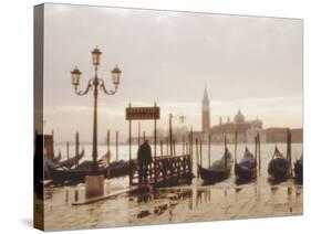 Gondolas and San Giorgio Maggiore, Venice, Veneto, Italy-Lee Frost-Stretched Canvas