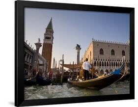 Gondolas and St. Mark's Campanile, Venice, Italy-Doug Pearson-Framed Photographic Print