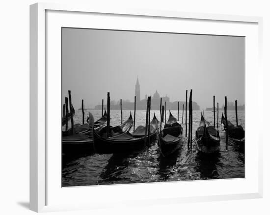 Gondolas and the Church of San Giorgio Maggiore, Venice, Veneto, Italy-Roy Rainford-Framed Photographic Print