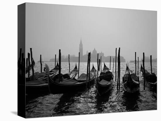 Gondolas and the Church of San Giorgio Maggiore, Venice, Veneto, Italy-Roy Rainford-Stretched Canvas