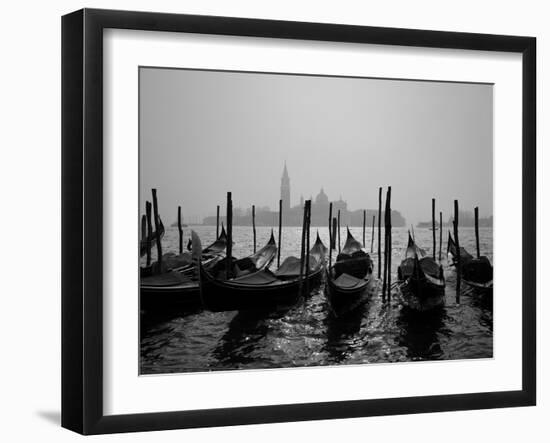 Gondolas and the Church of San Giorgio Maggiore, Venice, Veneto, Italy-Roy Rainford-Framed Photographic Print