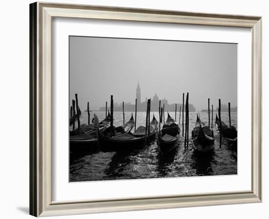 Gondolas and the Church of San Giorgio Maggiore, Venice, Veneto, Italy-Roy Rainford-Framed Photographic Print