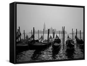 Gondolas and the Church of San Giorgio Maggiore, Venice, Veneto, Italy-Roy Rainford-Framed Stretched Canvas