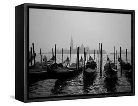 Gondolas and the Church of San Giorgio Maggiore, Venice, Veneto, Italy-Roy Rainford-Framed Stretched Canvas