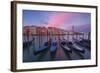 Gondolas at Dorsoduro, Venice, Veneto, Italy. in the Background the St. Mark's Bell Tower-ClickAlps-Framed Photographic Print