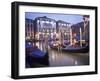 Gondolas at Night, Venice, Italy-Peter Adams-Framed Photographic Print