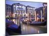 Gondolas at Night, Venice, Italy-Peter Adams-Mounted Photographic Print