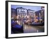 Gondolas at Night, Venice, Italy-Peter Adams-Framed Photographic Print