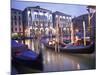 Gondolas at Night, Venice, Italy-Peter Adams-Mounted Photographic Print