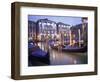 Gondolas at Night, Venice, Italy-Peter Adams-Framed Photographic Print