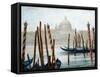 Gondolas At Rest-Richard Willis-Framed Stretched Canvas