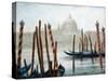 Gondolas At Rest-Richard Willis-Stretched Canvas