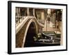 Gondolas Beside a Bridge, Venice, Veneto, Italy, Europe-Sergio Pitamitz-Framed Photographic Print