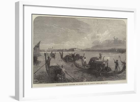 Gondolas Conveying Passengers and Luggage over the Lagoon to Venice-null-Framed Giclee Print