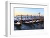 Gondolas covered in snow with view to La Guidecca, sunrise, Venice, UNESCO World Heritage Site, Ven-Eleanor Scriven-Framed Photographic Print