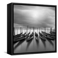 Gondolas En Atardecer-Moises Levy-Framed Stretched Canvas