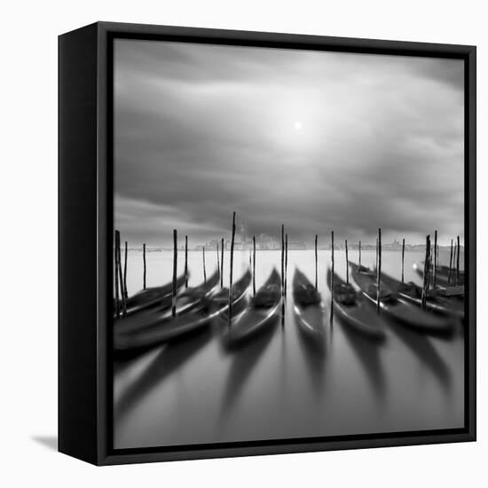 Gondolas En Atardecer-Moises Levy-Framed Stretched Canvas