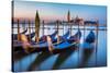 Gondolas, Grand Canal and San Giorgio Maggiore Church at Dawn, Venice, Italy-anshar-Stretched Canvas