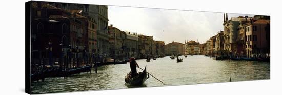 Gondolas in the Canal, Grand Canal, Venice, Veneto, Italy-null-Stretched Canvas