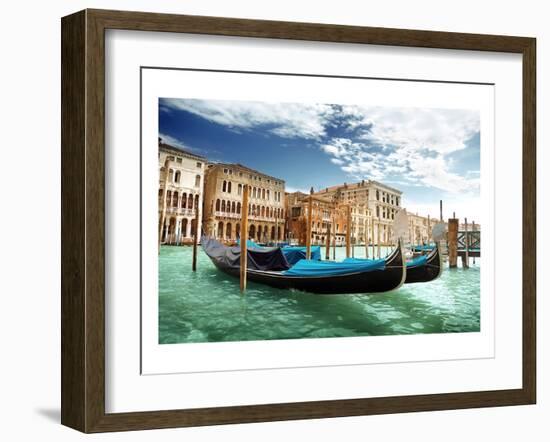 Gondolas In Venice Italy-null-Framed Art Print