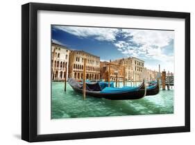 Gondolas In Venice Italy-null-Framed Art Print