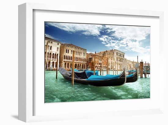 Gondolas In Venice Italy-null-Framed Art Print