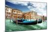 Gondolas In Venice Italy-null-Mounted Art Print