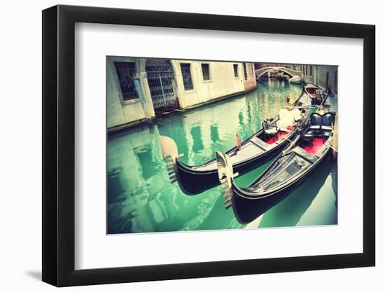 Gondolas in Venice-Zoom-zoom-Framed Photographic Print