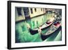 Gondolas in Venice-Zoom-zoom-Framed Photographic Print