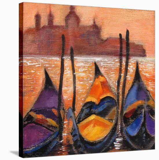 Gondolas In Venice-balaikin2009-Stretched Canvas