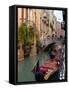 Gondolas Moored along Grand Canal, Venice, Italy-Lisa S^ Engelbrecht-Framed Stretched Canvas