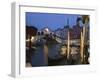 Gondolas Moored on the Grand Canal at Riva Del Vin, with Rialto Bridge Behind, Venice, Veneto-Hazel Stuart-Framed Photographic Print