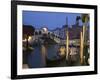 Gondolas Moored on the Grand Canal at Riva Del Vin, with Rialto Bridge Behind, Venice, Veneto-Hazel Stuart-Framed Photographic Print