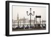 Gondolas Moored on the Lagoon, San Giorgio Maggiore Beyond, Riva Degli Schiavoni-Amanda Hall-Framed Photographic Print