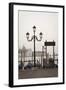 Gondolas Moored on the Lagoon, San Giorgio Maggiore Beyond, Riva Degli Schiavoni-Amanda Hall-Framed Photographic Print