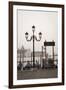 Gondolas Moored on the Lagoon, San Giorgio Maggiore Beyond, Riva Degli Schiavoni-Amanda Hall-Framed Photographic Print