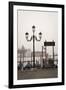 Gondolas Moored on the Lagoon, San Giorgio Maggiore Beyond, Riva Degli Schiavoni-Amanda Hall-Framed Photographic Print