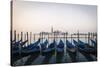 Gondolas Moored on the Lagoon, San Giorgio Maggiore Beyond, Riva Degli Schiavoni-Amanda Hall-Stretched Canvas