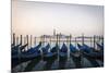 Gondolas Moored on the Lagoon, San Giorgio Maggiore Beyond, Riva Degli Schiavoni-Amanda Hall-Mounted Photographic Print