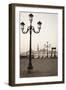 Gondolas Moored on the Lagoon, San Giorgio Maggiore Beyond, Riva Degli Schiavoni-Amanda Hall-Framed Photographic Print