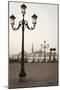 Gondolas Moored on the Lagoon, San Giorgio Maggiore Beyond, Riva Degli Schiavoni-Amanda Hall-Mounted Photographic Print