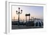 Gondolas Moored on the Lagoon, San Giorgio Maggiore Beyond, Riva Degli Schiavoni-Amanda Hall-Framed Photographic Print