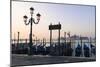 Gondolas Moored on the Lagoon, San Giorgio Maggiore Beyond, Riva Degli Schiavoni-Amanda Hall-Mounted Photographic Print