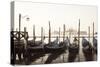 Gondolas Moored on the Lagoon, San Giorgio Maggiore Beyond, Riva Degli Schiavoni-Amanda Hall-Stretched Canvas