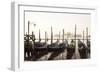 Gondolas Moored on the Lagoon, San Giorgio Maggiore Beyond, Riva Degli Schiavoni-Amanda Hall-Framed Photographic Print