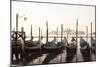 Gondolas Moored on the Lagoon, San Giorgio Maggiore Beyond, Riva Degli Schiavoni-Amanda Hall-Mounted Photographic Print