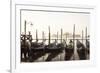 Gondolas Moored on the Lagoon, San Giorgio Maggiore Beyond, Riva Degli Schiavoni-Amanda Hall-Framed Photographic Print