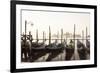 Gondolas Moored on the Lagoon, San Giorgio Maggiore Beyond, Riva Degli Schiavoni-Amanda Hall-Framed Photographic Print